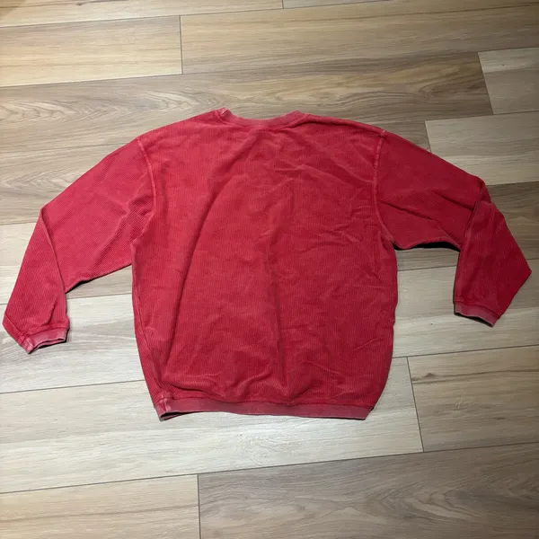 Chicka-d Nebraska Corded Crewneck Sweatshirt Red Medium - Image 2