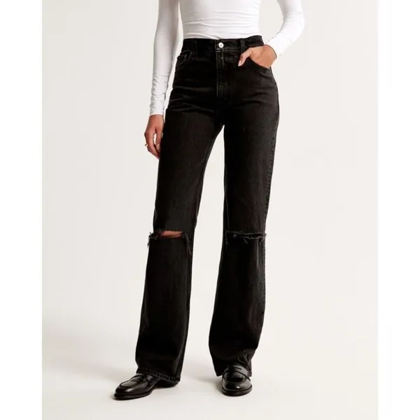 ✨Abercrombie & Fitch High Rise 90s Relaxed Black Sz 27/4L Jeans✨ - Image 2
