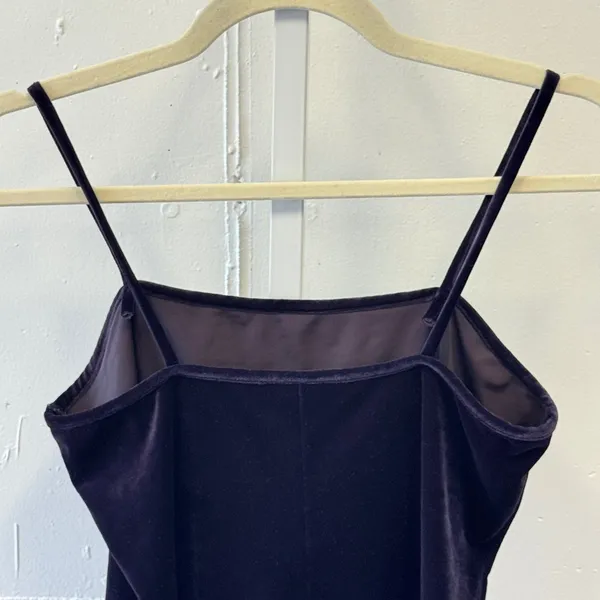 Vintage BCBGMaxAzria Velvet Camisole Purple Spaghetti Strap Tank Top EV1162 Med - Image 4