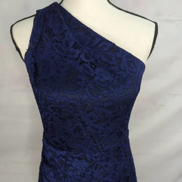 Sam Edelman Navy One Shoulder‎ Lace Mini Dress - Image 2