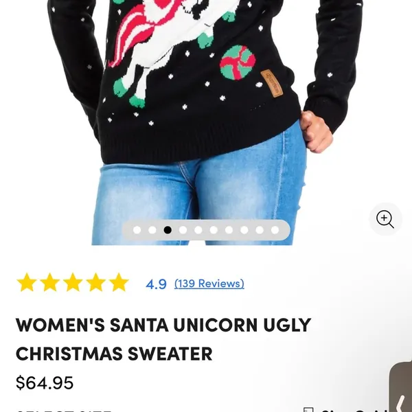 Tipsy Elves Women Santa Unicorn Ugly Christmas Sweater by Size Small - Image 9