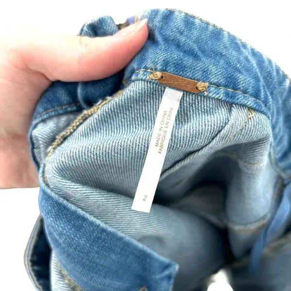 Free People Denim Lace Up Skirt Light Denim Size 2‎ - Image 10