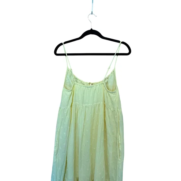 Old Navy Tiered Floral Embroidered Maxi‎ Tank Dress Medium Butter Yellow Granola Fairy - Image 7