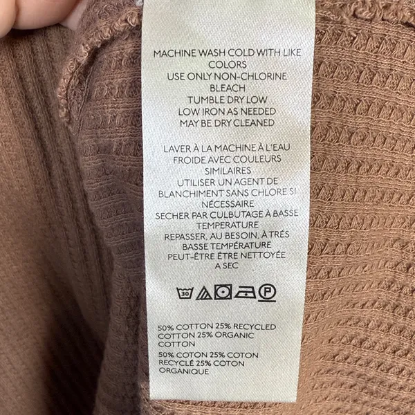 Free People We the Free Super Natural Thermal Hoodie Tan Brown W2294 Sz L - Image 8