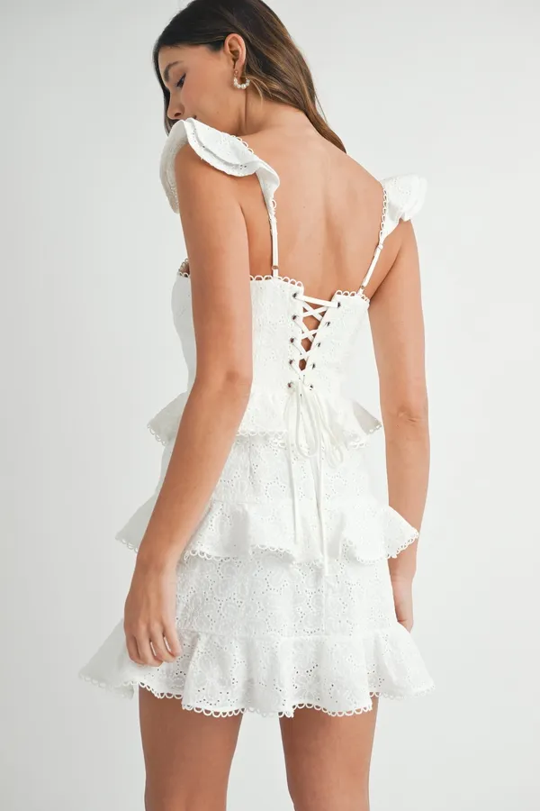 Mable Eyelet White Dress - Image 2