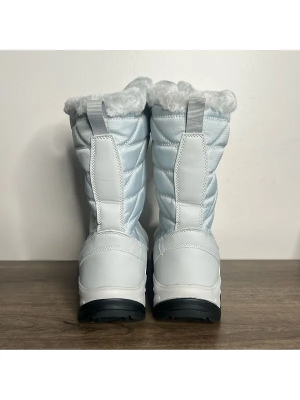 Nortiv 8 Mid Calf Wateproof Silver Blue Women’s Lace Up Winter Boot Size 9.5 - Image 6