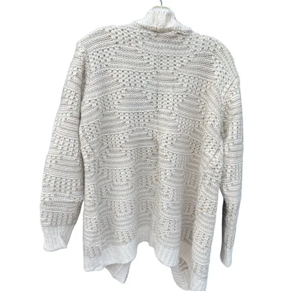 NWT Life is Beautiful size L/XL cream and oatmeal open front cardigan - Image 2
