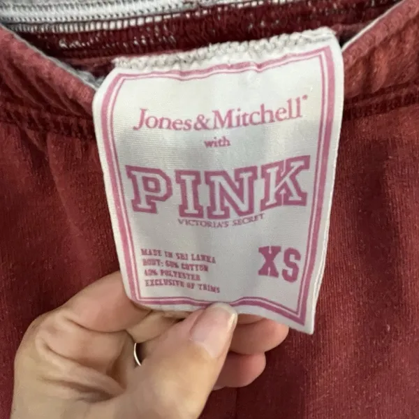 Victoria's Secret Pink Vintage Oklahoma Sweatpants Crimson & Cream Meet Pink Jones Mitchell Tag - Image 6