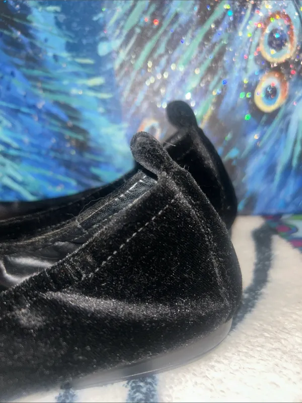 Nine West Black Velvet Ballet Flats Size 6.5 - Image 6