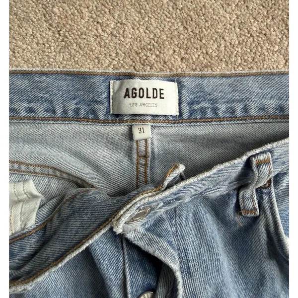 AGOLDE Size 31 Lightwash Button Fly Straight Leg Jeans - Image 4