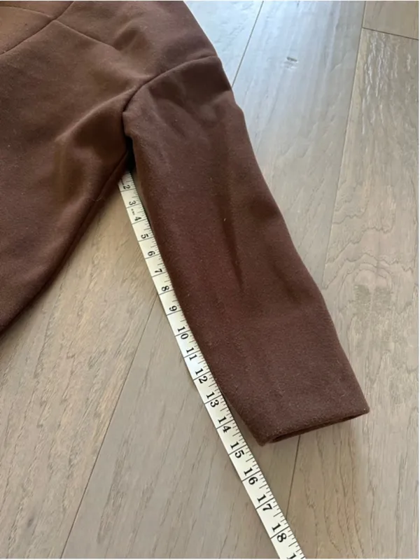 Topshop Brown Pea Coat Double Breasted Size 2 - Image 9