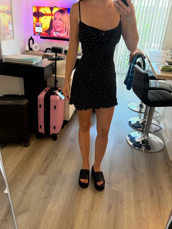 Reformation Polka Dot Mini Dress - Image 2
