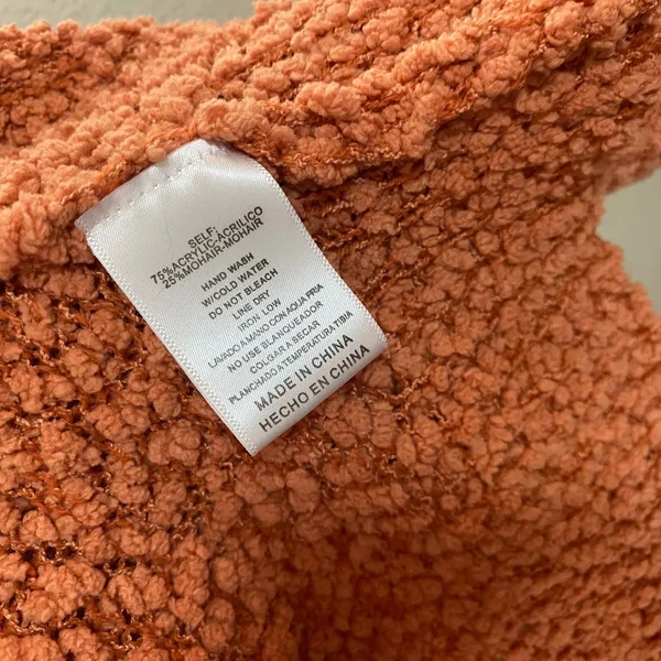 Listicle Orange Textured‎ Knit Casual Slouchy Comfy Cozy Long Duster Cardigan L - Image 3