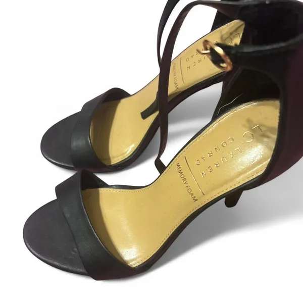 LC Lauren Conrad Black Open-Toe 4 inch Heels with ankle strap 8.5 - Image 4