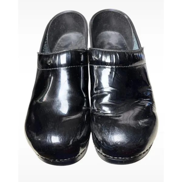 Dansko Professional Black Patent Leather Clogs Womens 10.5 EU 41 Nursing Shoes - Image 6