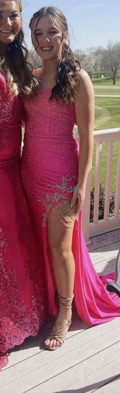 AMARA hot Pink Prom Dress - Image 3