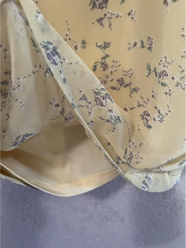 Princess Polly‎ Yellow Floral Spaghetti Strap Mini Dress Size 6 - Image 7