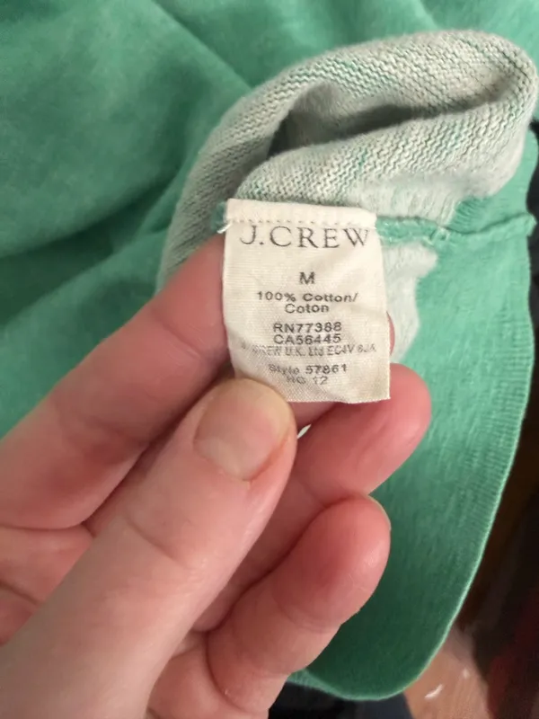 J. Crew Green Pullover Crewneck Preppy Casual Sweater Size Medium. - Image 5