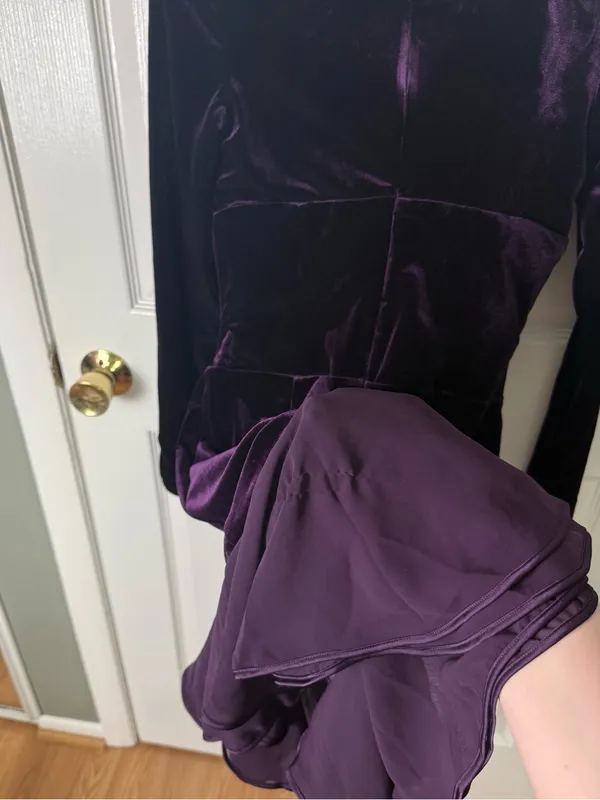 House of CB Dahna Dark Purple Velvet Corset Dress S - Image 9