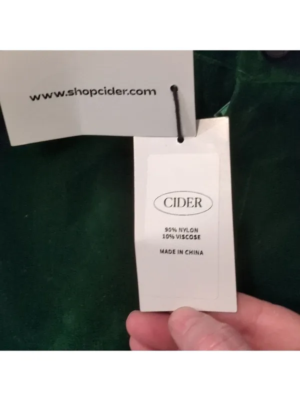 Cider Emerald Green Velour Viscose Blend Pants Size Medium. - Image 4