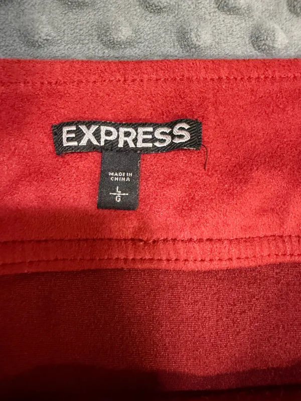 Express Red Fringe Mini Skirt - Image 2