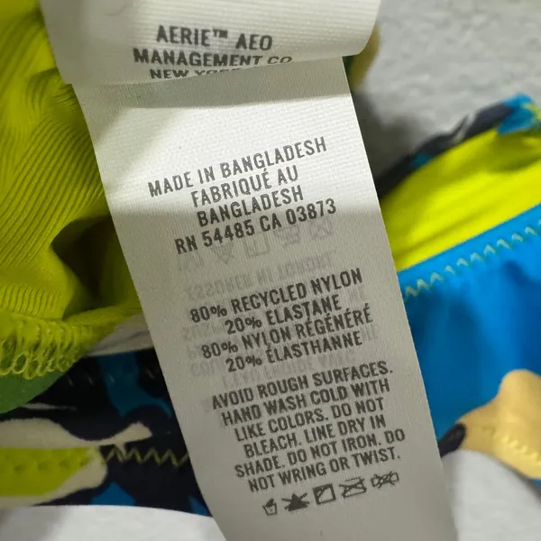 Aerie Real Good UPF 50 Tropical Floral Scoop V-Wire Bikini Bra M‎ Multicolor NEW - Image 9