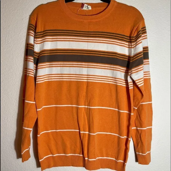 Striped‎ Sweater Orange Size XL - Image 5