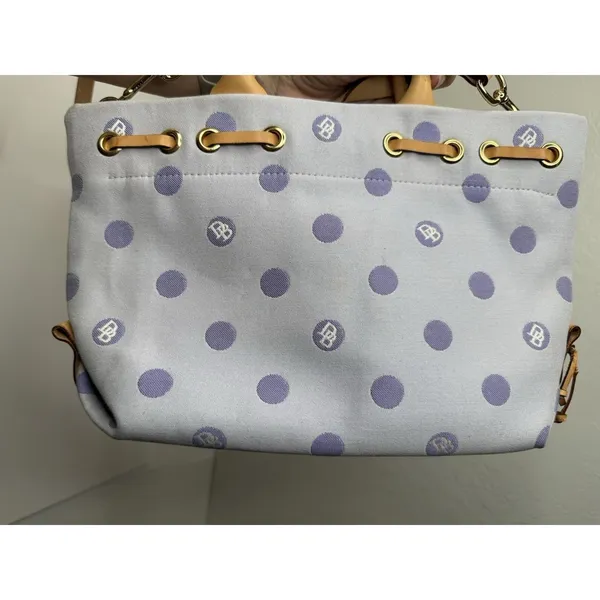 Dooney & Bourke Purple Small Tulip Tassel Polka‎ Dot Purse Handbag Chic Cute Y2K - Image 13