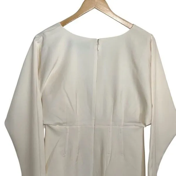 Gabrielle Union Womens V-Neck Long Sleeve Shift Dress Off‎ White Size Medium NWT - Image 4