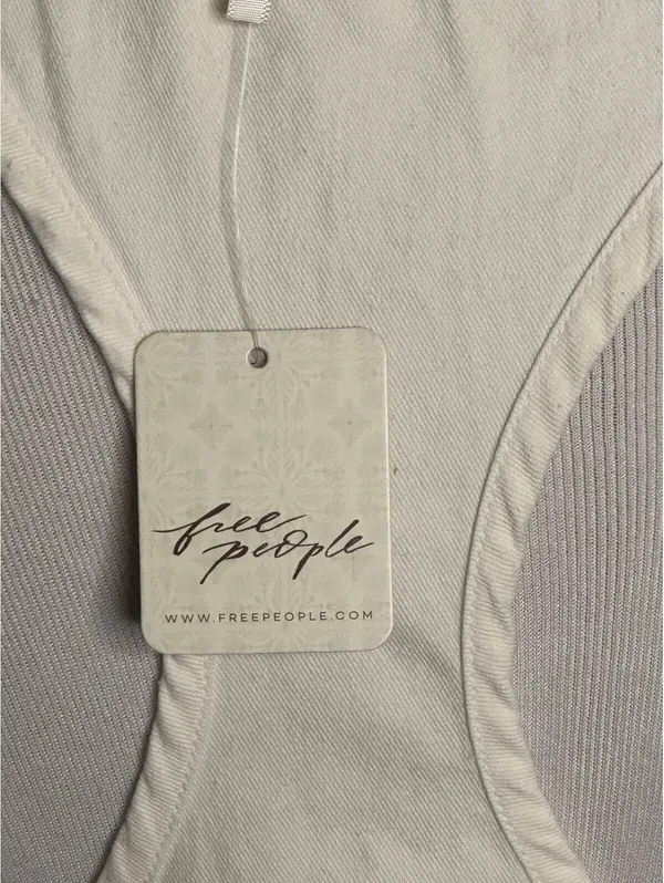 NWT Free People ivory 100% cotton racerback mini babydoll swing dress Med boho - Image 7