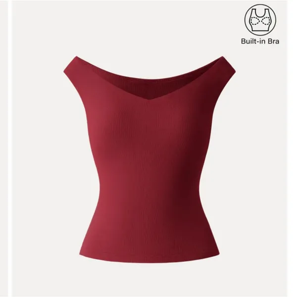 OGL Effortless Boatneck Batwing Sleeve Side Ruched Top Women's Size M Red NEW - Image 3