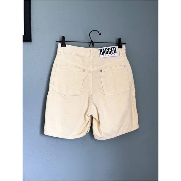 The Ragged Priest Dub Corduroy Shorts Size 26 Light Butter Yellow - Image 7