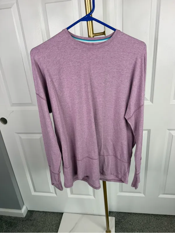 Coolibar UPF 50+ Purple Long Sleeve Sun Protection Top Size L - Image 2