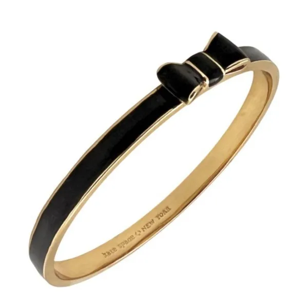 KATE SPADE Black Take A Bow Enamel Layering Stackable Bangle Bracelet - Image 3