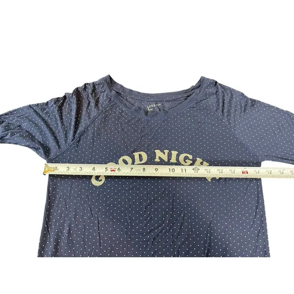 Love by Gap Women’s S Navy Polka Dot Long Sleeve Sleep Shirt “goodnight” Soft - Image 9