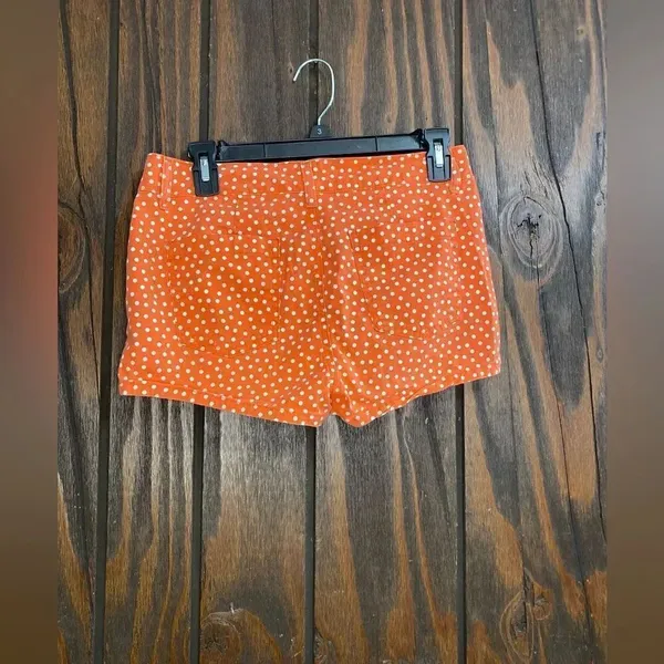Splendid Polka Dot Shorts Size 4 Orange 98% Cotton Made in USA - Image 10