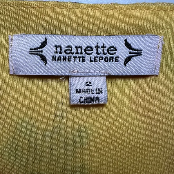 Nanette Lepore Yellow‎ Floral maxi Long Dress Size 2 Sleeveless V Neck Ruffle - Image 3
