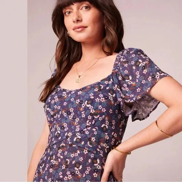 NWT Women’s BAND OF THE FREE Floral Short Sleeve Mini Dress Sz Medium Boho Chic - Image 6