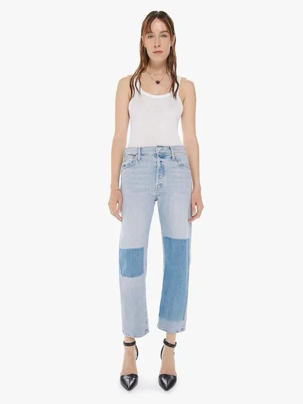 Mother The Ditcher Crop Color-block Denim Jeans, Pre-Party, Size 28 - Image 3