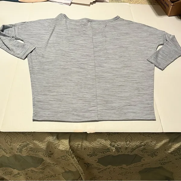 Athleta Womens Size Medium Blue Grey Gray Dolman Long Sleeve Athletic Shirt Top‎ - Image 8
