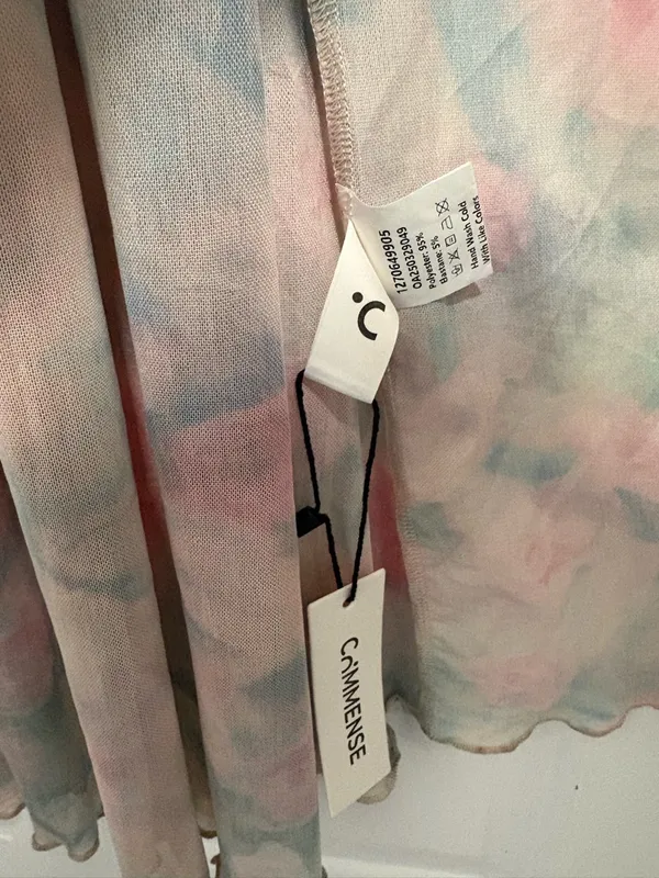 Commense Pink Floral Maxi Dress with Green Accents - Image 7