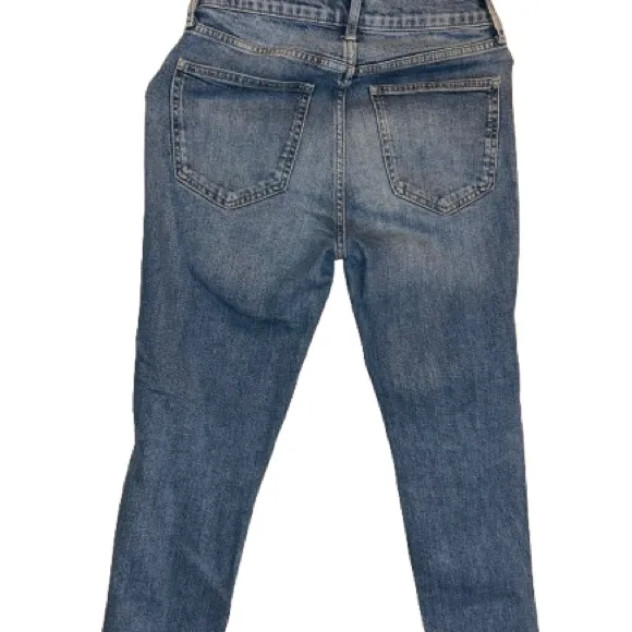 GAP Blue Distressed Straight Leg Jeans - Image 6