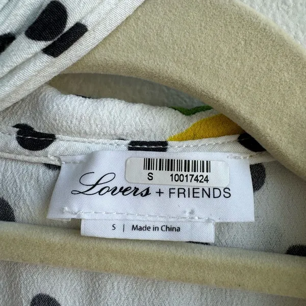 Lovers + Friends Mikayla Lemon Polka Dot Balloon Sleeve Wrap Blouse Size Small - Image 5