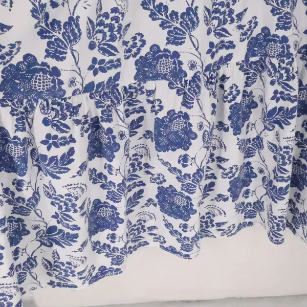 THML Floral Smocked Midi Dress Womens Size XS Blue White Ruffle Tiered Smocked - Image 10