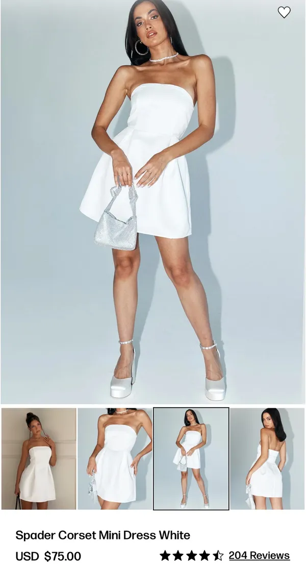 Princess Polly Spader Corset Mini Dress White - Image 4