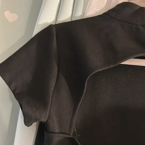 NY & Co Size M Black Cutout Back Blouse - Image 9