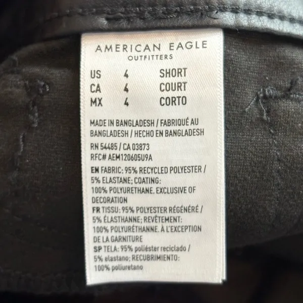 AmericanEagle outfitters black faux leather curvy classic bootcut jeans 28S - Image 12