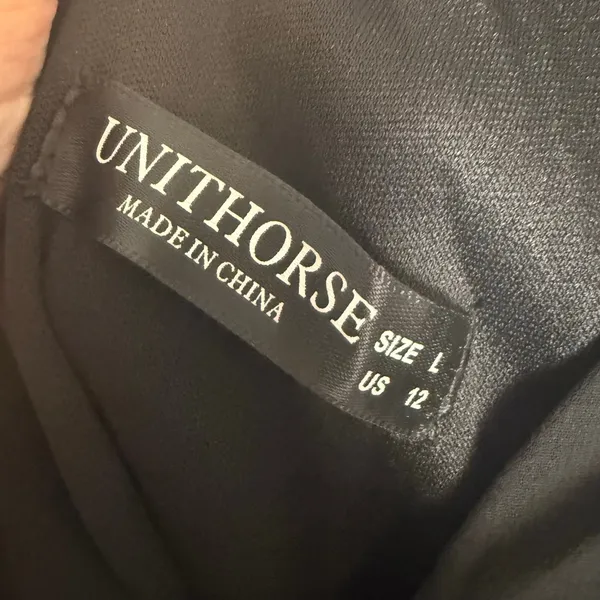 Unithorse Black Chiffon Flutter Sleeve Sequin Waist Slit Evening Formal Dress 12 - Image 10