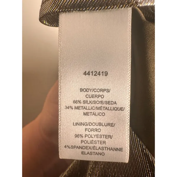 ML Monique‎ Lhuillier Dress Womens 0 Metallic Floral Silk Halter Midi 4412419 - Image 7