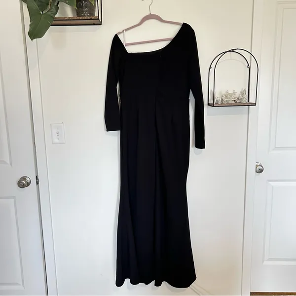 Lulus Black‎ Elegant Sensation Asymmetrical Pleated Maxi Dress Size XL - Image 2